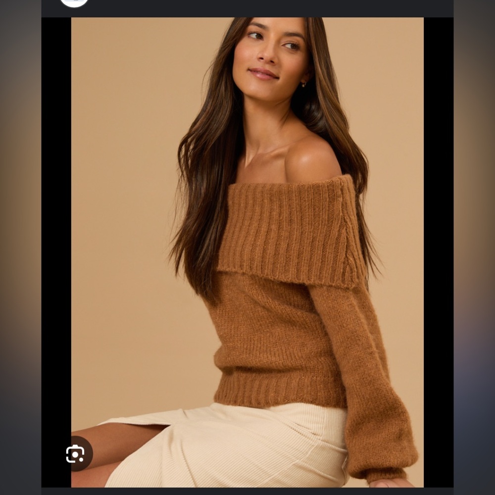Altar’d state brown off the shoulder sweater